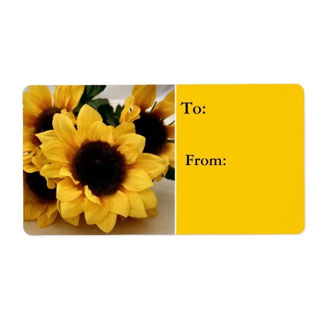 Étiquette Balise Cadeau de tournesol (Devant)