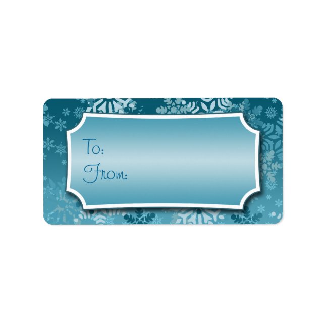 Étiquette Balise cadeau Flèche de neige bleue (Devant)
