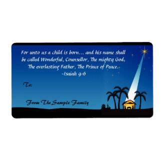 Étiquette Balise Cadeau personnalisé de Noël de la Bible chr