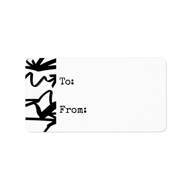 Étiquette Balise cadeau Zig Zag noir et blanc (Devant)