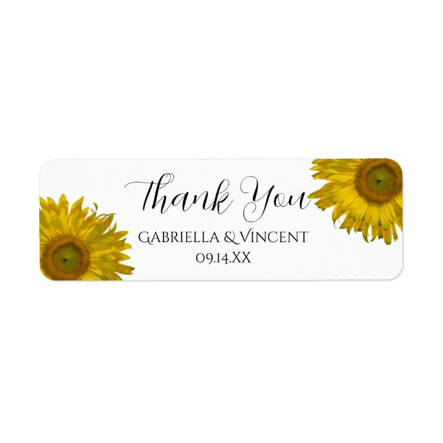 Étiquette Balise de Merci de tournesol jaune Favoriser (Devant)