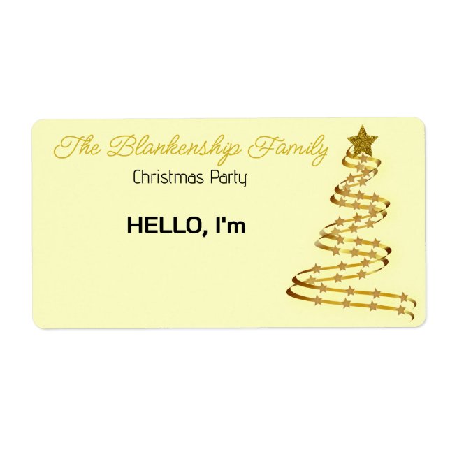 Étiquette Balise de nom de l'étiquette de l'ornement de Noël (Devant)