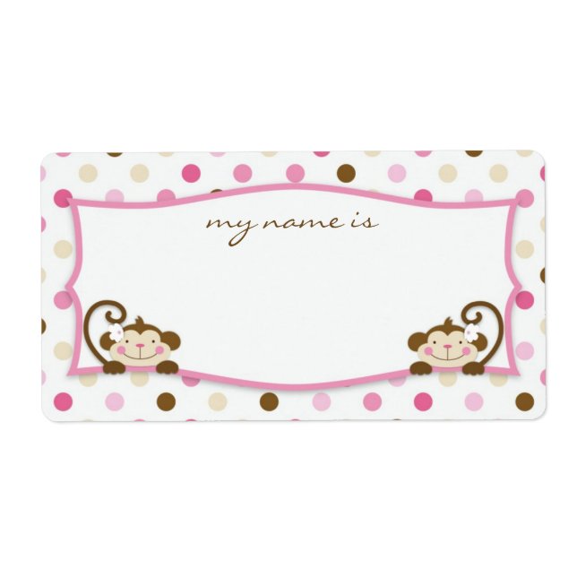 Étiquette Balise de nom des filles amusantes deux fois (Devant)