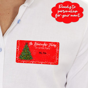 Étiquette Balise de nom du papier-bordure de l'arbre de Noël