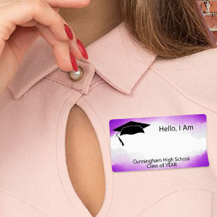 Étiquette Balise Nom de l'aquarelle violet de la réunion de