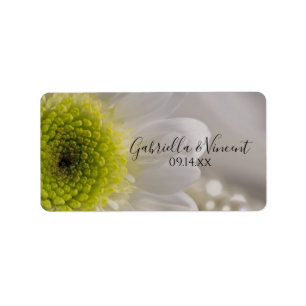Étiquette Balise White Daisy and Pearls Wedding Favor