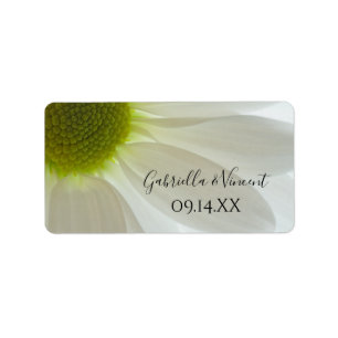 Étiquette Balise White Daisy Petals Wedding Favor