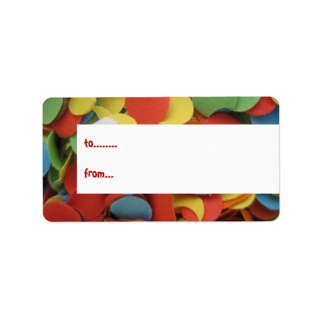 Étiquette Balises cadeaux d'anniversaire Confetti (Devant)