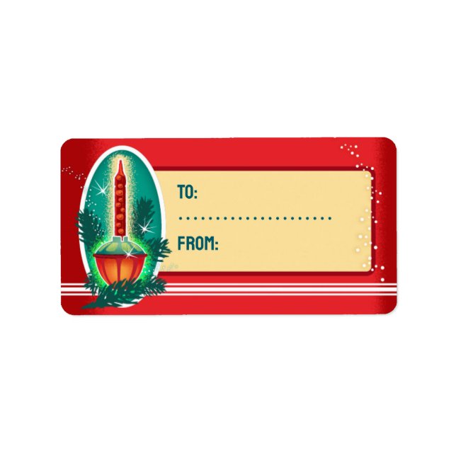 Étiquette Balises cadeaux de Noël vintage (Devant)