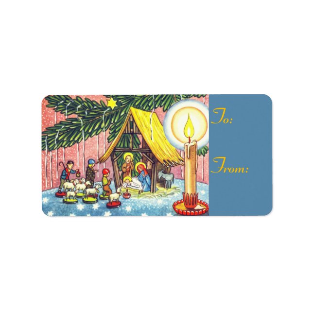 Étiquette Balises de la Nativité sous l'arbre (Devant)