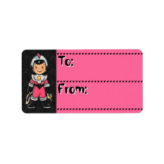 Étiquette Balises De Retro Astronaut-Pink_To-From pour Enfan