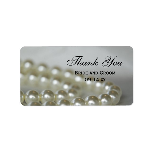 Étiquette Balises du Merci de perles Mariages blancs Favoris (Devant)
