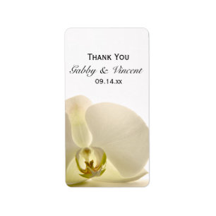 Étiquette Balises Fleur Mariage Orchidée Blanche Merci Favor