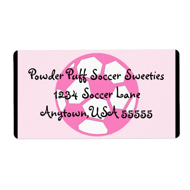 Étiquette Balle de soccer rose (Devant)