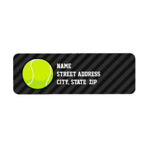 Étiquette Balle de tennis sur les rayures noires et