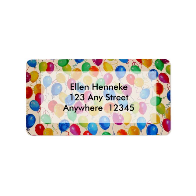 Étiquette Ballons (Devant)