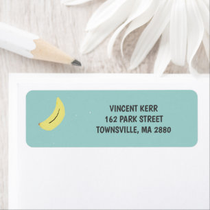 Étiquette Banane jaune tirant bleu motif