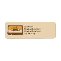 Bande Cassette Style Rétro Monogramme Adresse de r