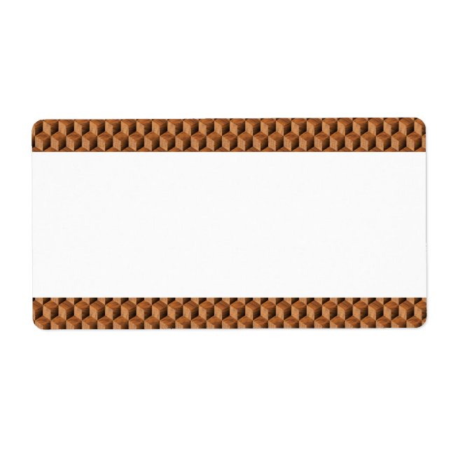 Étiquette Bande centrale - Motif de bloc de bois (Devant)