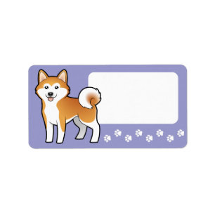 Étiquette Bande dessinée Akita Inu/Shiba Inu