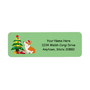 Étiquette Bande dessinée de corgi de Gallois de Noël