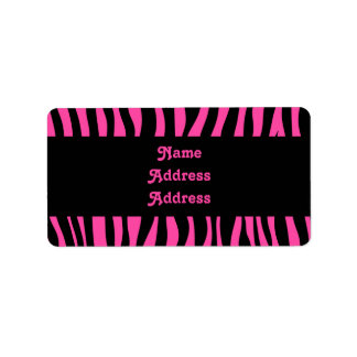 Étiquette Bandes de zèbre rose chaud