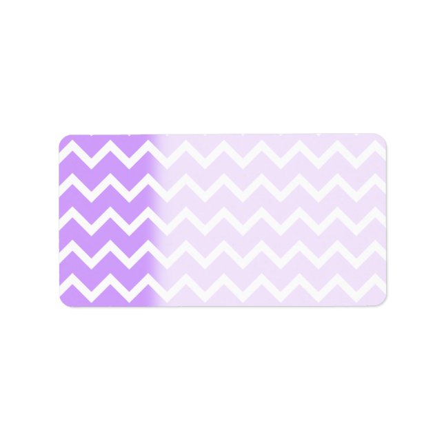 Étiquette Bandes de Zigzag violet et blanc. (Devant)