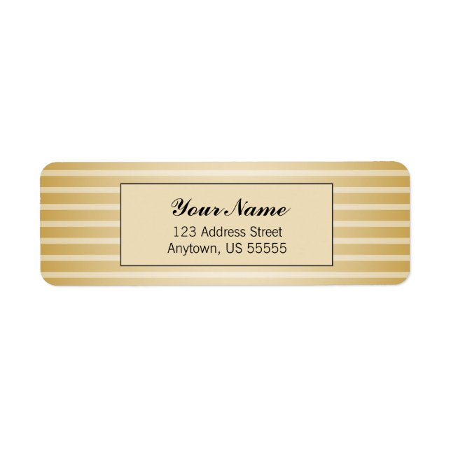 Étiquette Bandes horizontales en or (Devant)