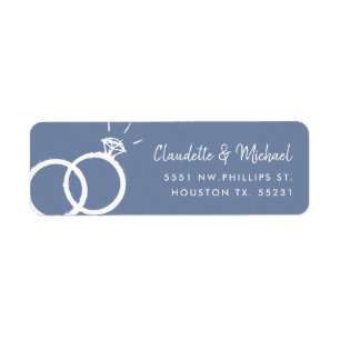Étiquette Bandes mariages + Script Pigeon Blue