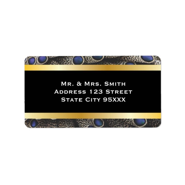 Étiquette Bandes Motifs Peacock et Gold (Devant)