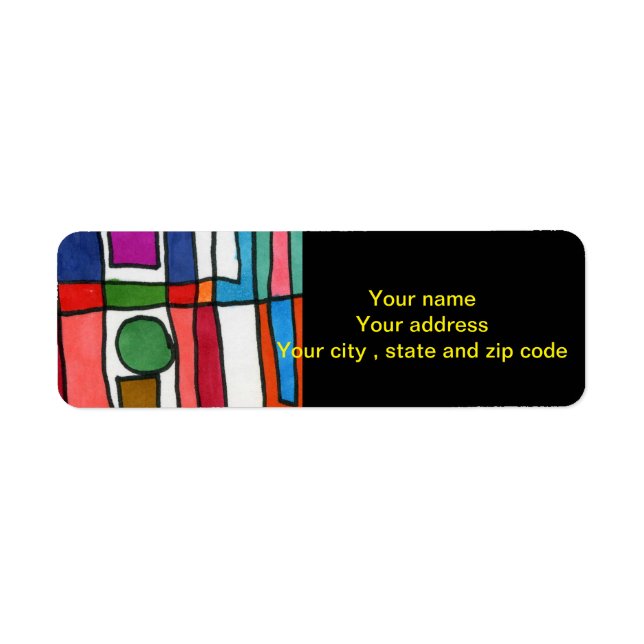 Étiquette Bandes rectangulaires chaudes et cool avec accent  (Devant)