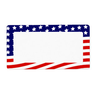 Étiquette Bannière étoilée drapeau américain 4 juillet