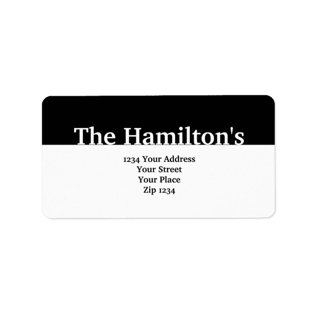 Étiquette Bannière noire moderne (Devant)