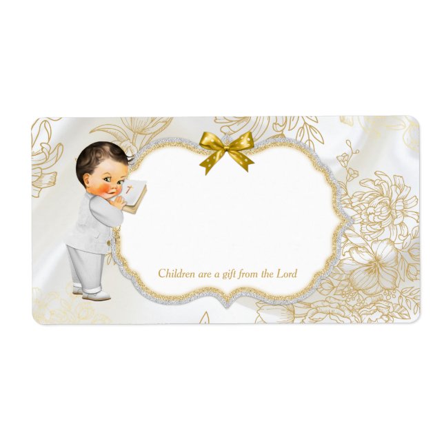 Étiquette Baptême de garçon Bébé garçon Communion Christenin (Devant)