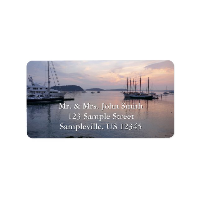 Étiquette Bar Harbor Ships au lever du soleil I (Devant)