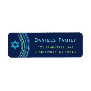 Étiquette Barre châle bleu et vert de Mitzvah de prière