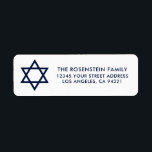 Étiquette Barre Mitzvah et adresse blanche bleue de bat<br><div class="desc">Barre Mitzvah et étiquette de adresse bleu et blanc de bat mitzvah</div>