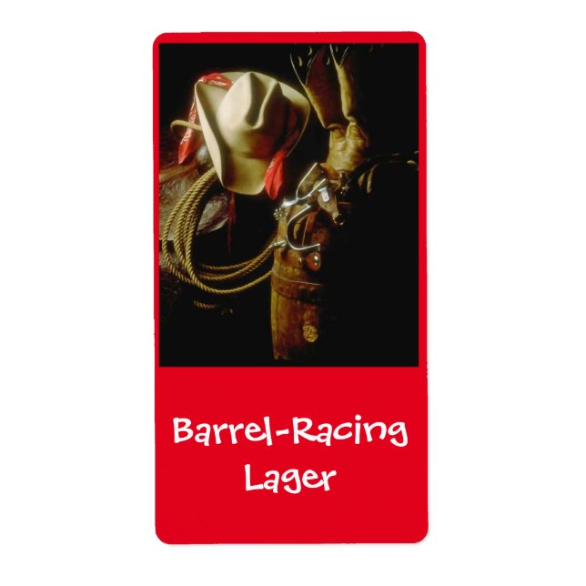 Étiquette Barrel Racing Lager brasserie occidentale Bière Ét (Devant)