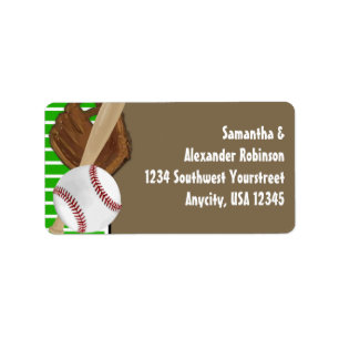 Étiquette Baseball Bat Sports Garçons Anniversaire Fête Thèm