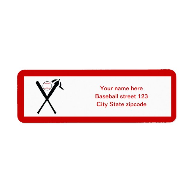 Étiquette Baseball croisé chauves-souris et casquette noir,  (Devant)