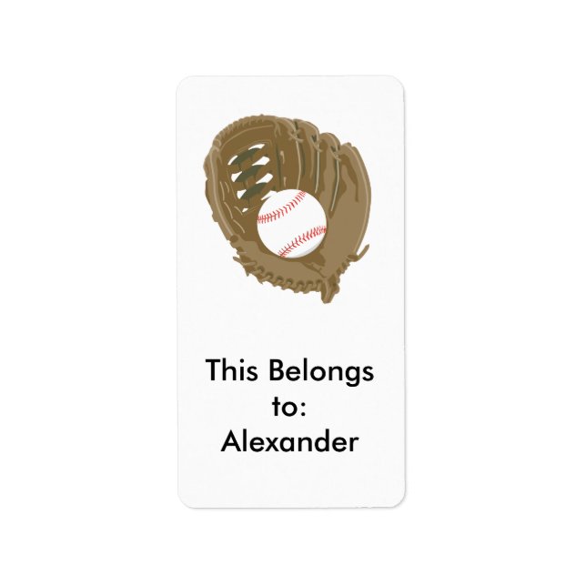 Étiquette baseball et gant de baseball (Devant)