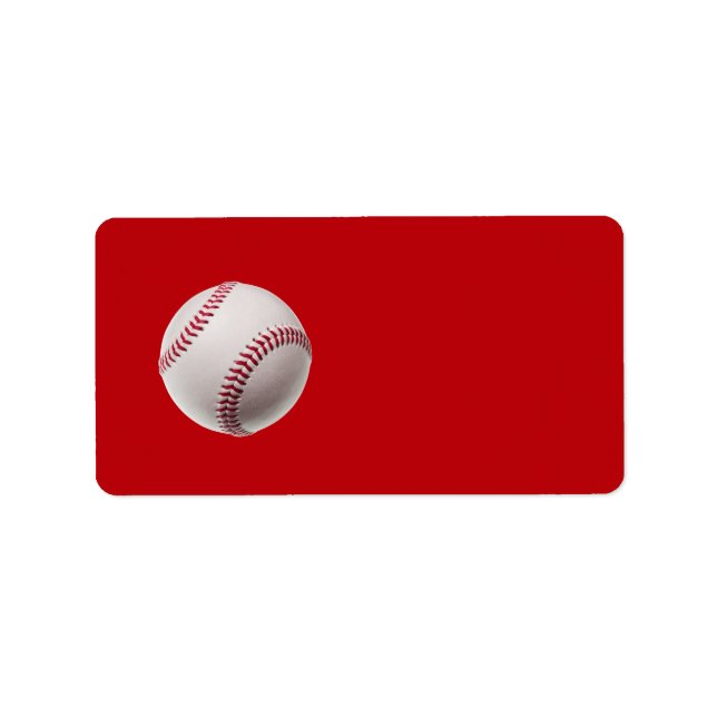 Étiquette Baseball - Sports Modèles Baseballs sur Rouge (Devant)