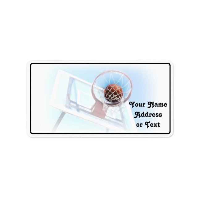 Étiquette Basket-ball avec basket-ball (Devant)