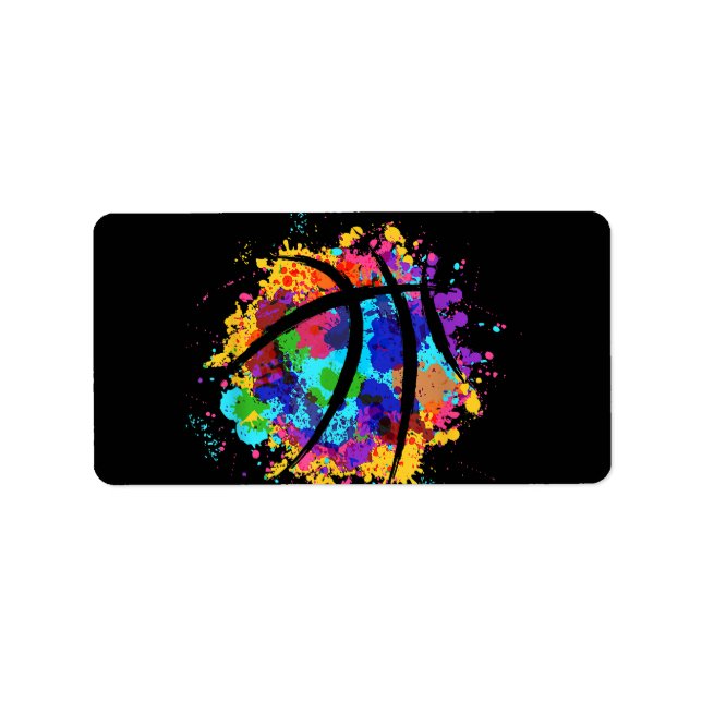 Étiquette Basket-ball vintage Graphisme Design Cool Basketba (Devant)