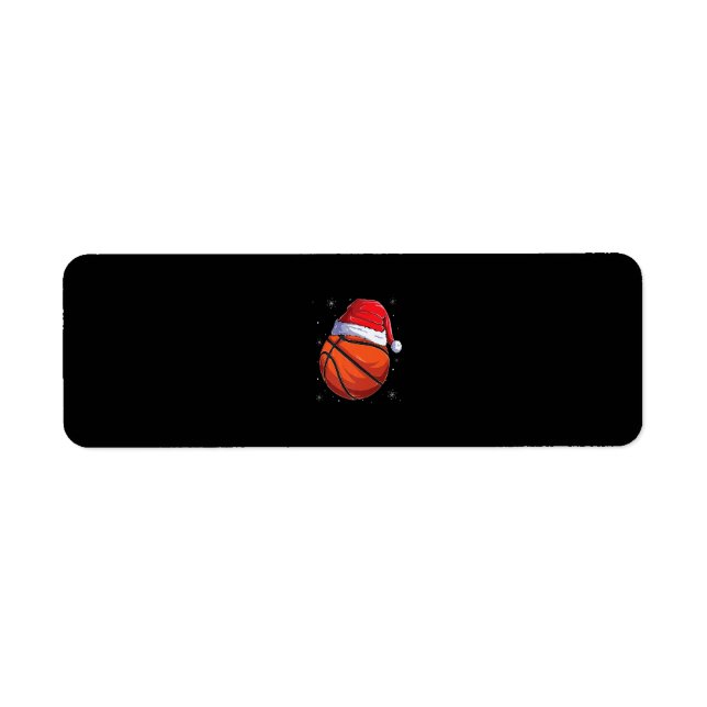 Étiquette Basket de Noël Ball Santa Hat Funny Sport Xm (Devant)