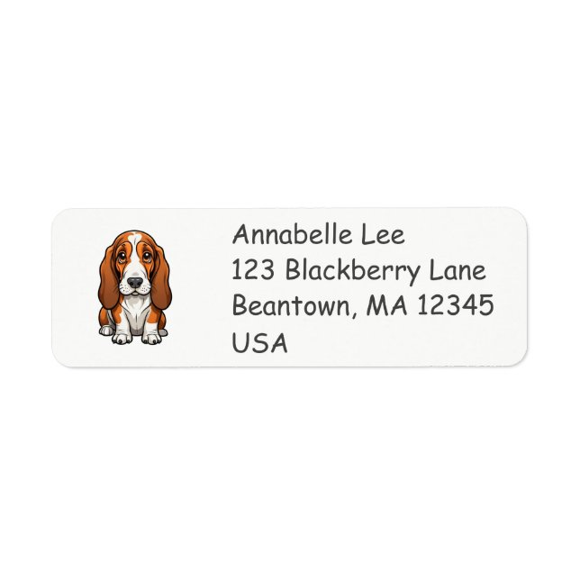 Étiquette Basset Hound mignon (Devant)