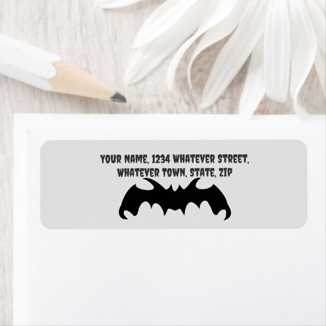 Étiquette Bat Design Return Address (En situation)
