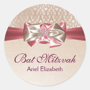 Étiquette Bat mitzvah Ivory Pink