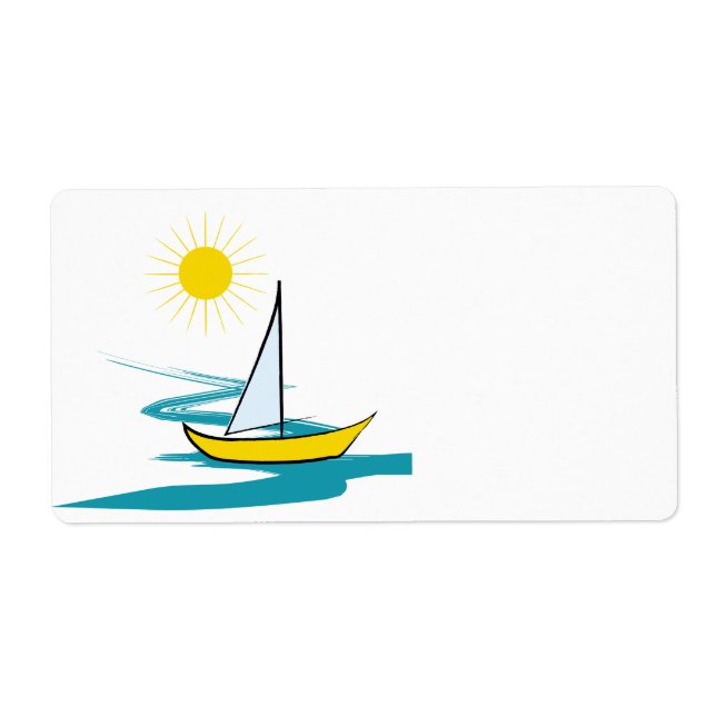 Étiquette Bateau à voilier simple (Devant)