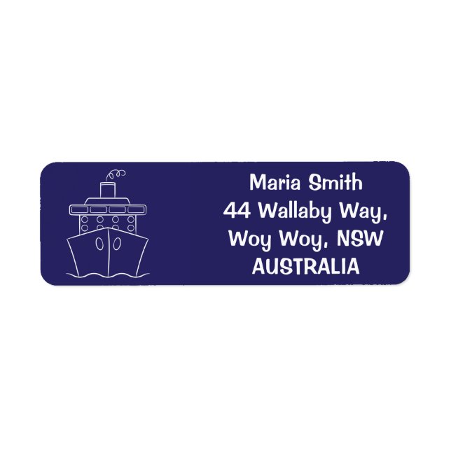 Étiquette Bateau de croisière (Devant)